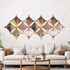 13 Diamond shaped Mirrors Metal Wall Art- Rose Gold